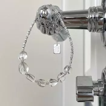 Изысканный браслет из нерегулярных прозрачных белых кристаллов с холодным ощущением, женский простой, нишевый, высокого класса, темпераментный, ювелирные изделия из стерлингового серебра 925 silver