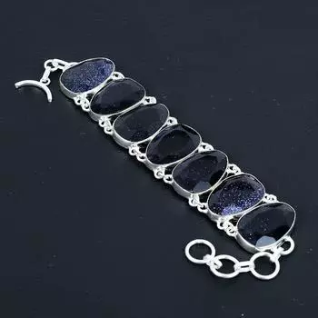 Изысканный браслет из синего солнечного камня, блестящий драгоценный камень из солнечного камня, ювелирные изделия из браслета ручной работы из солнечного камня, браслет синего цвета, подарок для нее, подарки для мамы 8 синий