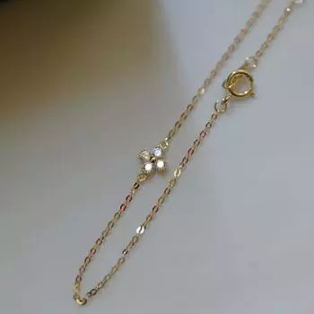 Изысканный браслет с четырьмя лепестками из стерлингового серебра 925 пробы, минималистичный тонкий японский браслет с бриллиантами 925