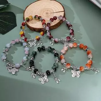 Изысканный браслет с подвеской в виде бабочки для женщин, индивидуальный уникальный креативный браслет из бисера, милые ювелирные изделия, подарки