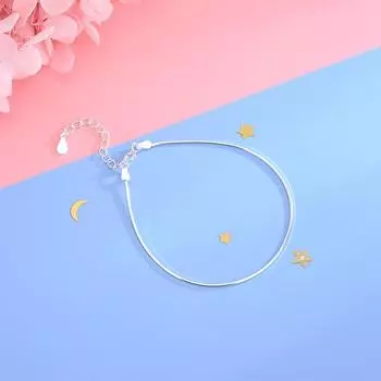 «Изысканный браслет в виде змеиной кости из стерлингового серебра 925 пробы — японский и корейский стиль, минималистичный холодный темперамент, женский индивидуальный дизайн». BRS217 серебряный