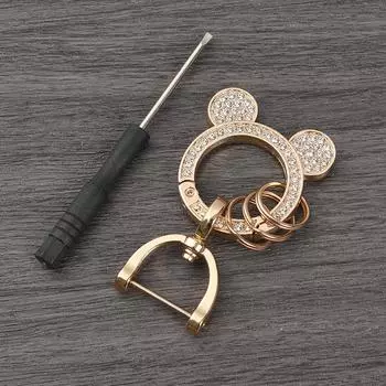 Изысканный брелок для ключей с Микки и Минни, инкрустированный бриллиантами, для женщин – милый, креативный подарок