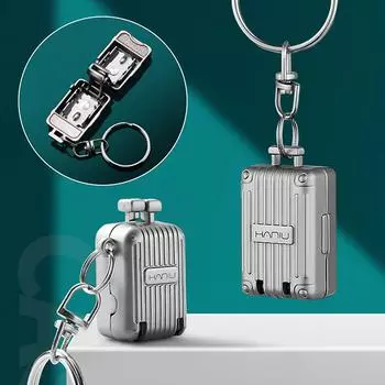 Изысканный брелок для ключей в виде багажа, складные кусачки для ногтей из нержавеющей стали, вращающиеся триммер для ногтей на ногах и маникюрный триммер L золотой