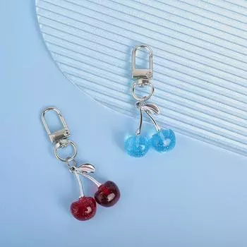 Изысканный брелок в виде фруктовой вишни, креативный сверкающий брелок в виде вишни, рюкзак, кошелек, подвеска, украшения, аксессуары, подарки розовый