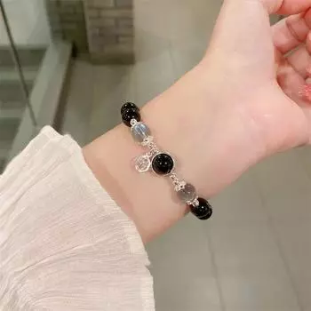 Изысканный черный браслет из бисера для женщин в стиле Ins, модный классный браслет, простой подарок на вечеринку в ювелирном стиле