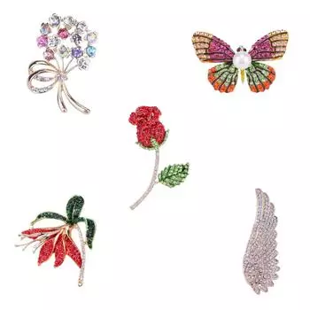 Изысканный цветок, брошь в виде крыла бабочки, воротник, аксессуары для одежды, подарок на вечеринку для девочек 25x68mm золотой