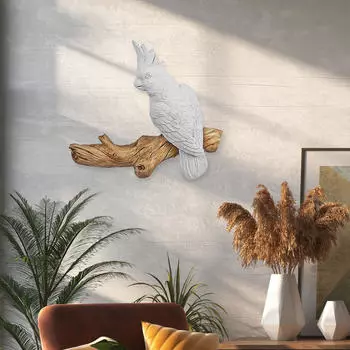 Изысканный декор стены с попугаем - красивая фигурка птицы для украшения дома 1 Colorful 20x5x19cm