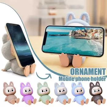 Изысканный держатель для игрового телефона, игровой контроллер, держатель для устройства, мультяшный персонаж-кукла One Size коричневый