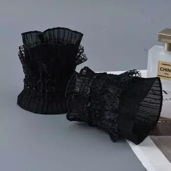 Изысканный Классический Рукав-колокол Нарукавник Кружево Кружевной рукав Легче всего сочетать Декоративный Короткий Эластичный Милый Сказочный Нарукавник Black All yards