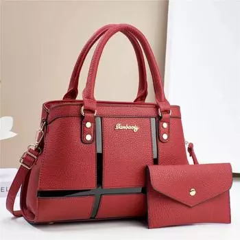 Изысканный комплект из 2-х женских сумок, сумки из композитных материалов, женские сумки через плечо из искусственной кожи, большая сумка-мессенджер для женщин