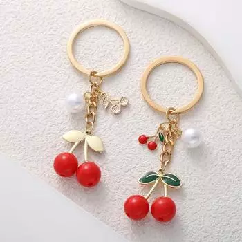 Изысканный красный брелок в виде вишни, модный 3D прозрачный акриловый брелок с фруктами для мужчин и женщин, автомобильная сумка, брелок, кулон, ювелирное изделие, подарок