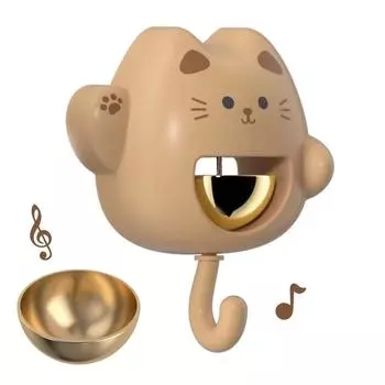 Изысканный крючок для кошек, креативный ветряной колокольчик, многофункциональный дверной звонок, стойка для хранения чёрный