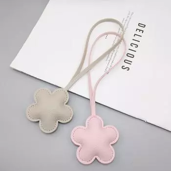 Изысканный кулон из искусственной кожи для сумки с цветком, простой кулон для сумки с цветком, милый модный брелок для ключей, сумка для ключей, подарки жёлтый