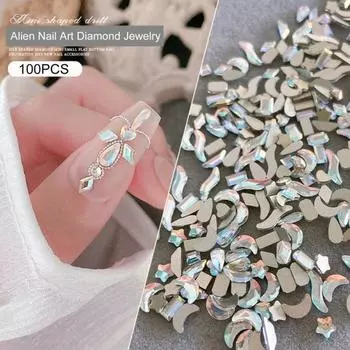 Изысканный маникюр с подвеской на плоской спине из искусственного кристалла своими руками A