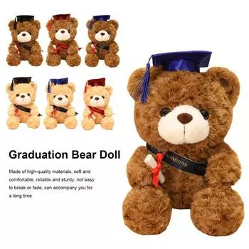 Изысканный медведь, плюшевая игрушка, стильные мягкие плюшевые плюшевые игрушки, кукла-компаньон, декор для куклы-учителя, студента, сувенир 23cm чёрный