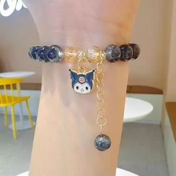 Изысканный милый бисерный браслет Kuromi Fish Tail, элегантный изысканный бисерный браслет для женщин, ювелирные изделия, аксессуары, подарок