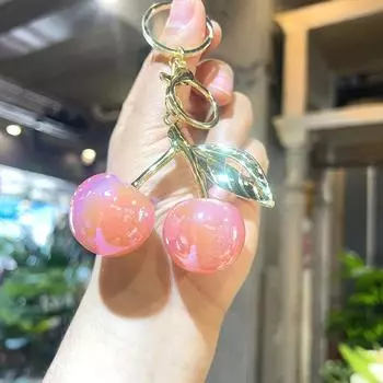 Изысканный милый брелок с вишенкой, брелок-подвеска в виде симуляции фруктов для женщин, девочек, украшение для сумочки, шарм для сумки, брелок для ключей от машины, подарки