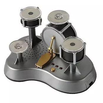 Изысканный мини-музыкант, конвертируемая ударная установка, креативные мини-барабаны с сенсорным экраном, игрушки для подарков друзьям серебряный