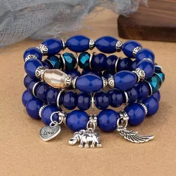 Изысканный набор браслетов с подвесками в форме ракушки, массивные браслеты из бисера для женщин и девочек, женская мода, ювелирные изделия в стиле бохо, аксессуары для вечеринок