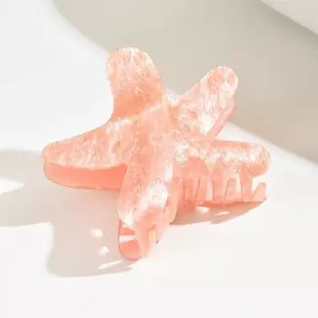 Изысканный новый 1 шт. зажим-краб, акриловый зажим для волос с голубым дельфином и морской звездой, аксессуар для затылка