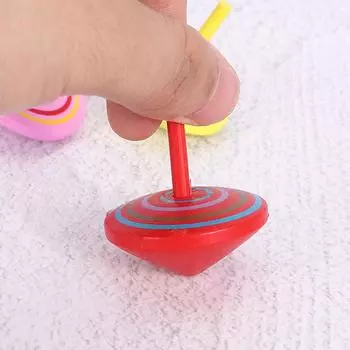 Изысканный подарок для отдыха, разноцветная ручная прялка, вращающаяся деревянная волчок 4.5x4 cm