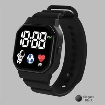 Изысканный подарок на долгую выносливость, изысканные регулируемые светодиодные детские спортивные цифровые наручные часы «Космонавт» со светодиодной подсветкой, электронные красный