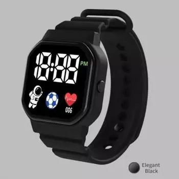 Изысканный подарок на долгую выносливость, изысканные регулируемые светодиодные детские спортивные цифровые наручные часы «Космонавт» со светодиодной подсветкой, электронные чёрный