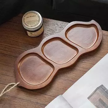 Изысканный поднос из цельного дерева для сухофруктов, деревянный декоративный поднос, поднос для хранения дынь в гостиной S