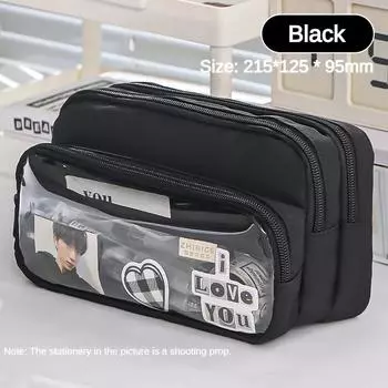 Изысканный прозрачный пенал для студента, большая вместимость, многофункциональная, удобная сумка для хранения канцелярских принадлежностей