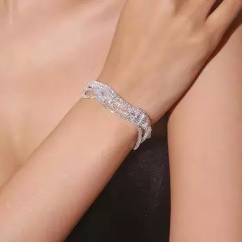 Изысканный роскошный браслет с бриллиантами, женские украшения для рук из циркона