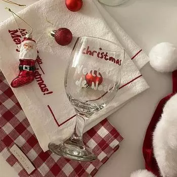 Изысканный рождественский бокал для вина - стеклянный стакан для праздничных напитков и декора, идеально подходит для подарков на вечеринках и праздниках