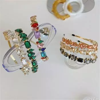 Изысканный с тонким краем женский ободок для волос красивая модная женская повязка на голову из сплава с кристаллами 15*13cm белый