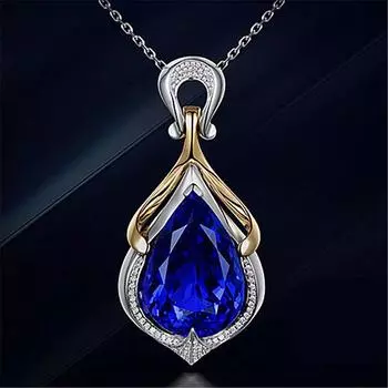 Изысканный синий искушение кулон с танзанитом, ожерелье, подарок на годовщину, элегантные ювелирные изделия для банкета и вечеринки синий