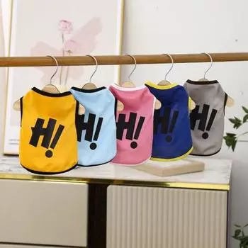 Изысканный тонкий жилет с круглым вырезом и принтом букв, одежда для собак, футболка без рукавов для маленьких щенков розовый