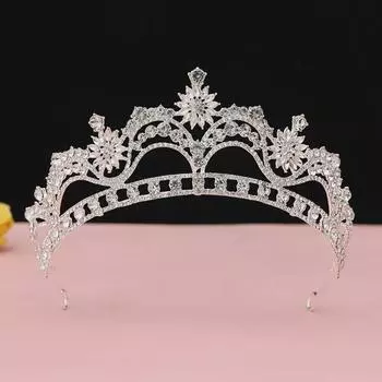 Изысканный венец невесты со стразами и жемчугом для свадеб и 18-летия