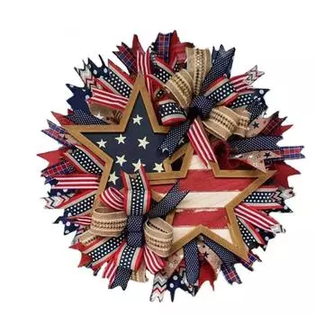 Изысканный венок ко Дню независимости, национальный флаг, дверной декор, венок ко Дню независимости, праздничный реквизит, предметы первой необходимости, праздничный декор 45*45cm