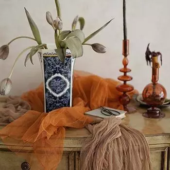 Изысканный вид марлевая дорожка для стола антибликовая сетчатая пряжа скатерть в фермерском стиле для вечеринки белый