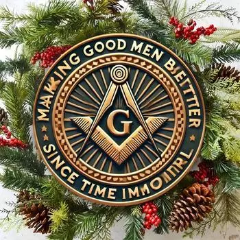 Изысканный знак-эмблема масонства, вырезанный из алюминиевой фольги. Круглое, прочное настенное искусство. Идеально подходит для дома, прекрасный вариант подарка для отдыха на природе. L белый