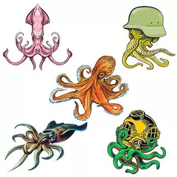 J518 # наклейка с изображением кальмара дикой природы на открытом воздухе природа охотничий лагерь художественная наклейка на автомобиль виниловая наклейка водостойкие украшения наклейки для автомобиля A-15cm-Longest Side