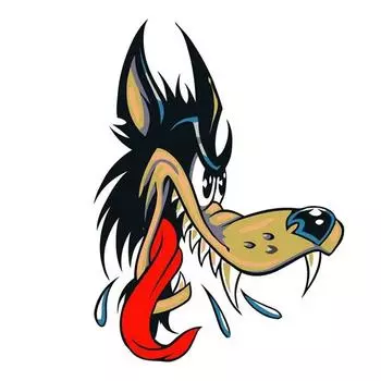 J520 # забавная наклейка с большим плохим волком на автомобиль, виниловая наклейка, водонепроницаемые декоративные наклейки для автомобиля A-15cm-Longest Side