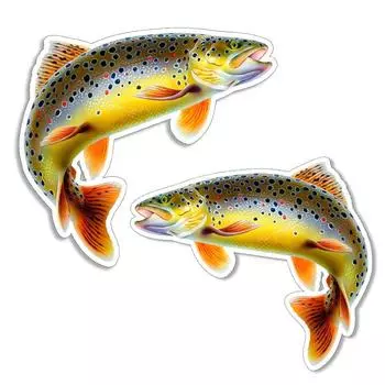 J532 # коричневая форель, рыба, наклейка на автомобиль, виниловая наклейка, водонепроницаемые украшения, наклейки для автомобиля A-15cm-Longest Side