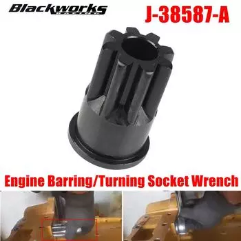 J-38587-A Торцевой ключ для проворачивания/поворота двигателя, подходит для Caterpillar (CAT) EUI/MUI серии 3200/3406 и двигатели Mack E-7, E-7 ETEC чёрный