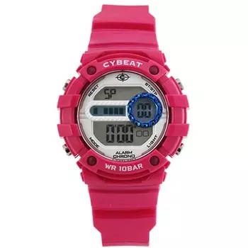 J-AXIS Men s BCY01-PI (CYBEAT Fashion Watch Quartz Unisex Sun Flame) Round Watch Pink Resin Digital