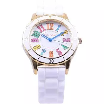J-AXIS Men s MJG-D81-W (Quartz Women s Sun Flame) Round Watch White Alloy Analog