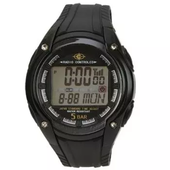 J-AXIS Мужчины WRC16-BK (Пламя Солнца) Круглые часы из черной смолы цифровые