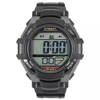 J-AXIS Мужская ACY11-BK (10-10 CYBEAT спортивные часы Sun Flame) Круглые часы из черной смолы цифровые