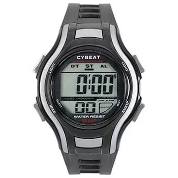 J-AXIS Мужская ACY12-BK (10-10 CYBEAT спортивные часы Sun Flame) Круглые часы из черной смолы цифровые