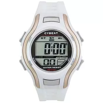 J-AXIS Мужская ACY12-W (10-10 CYBEAT спортивные часы Sun Flame) Круглые часы из белой смолы цифровые