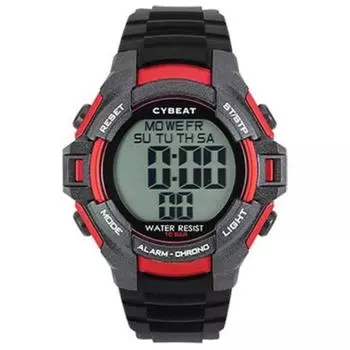 J-AXIS Мужская ACY13-RE (CYBEAT Цифровое Солнце Пламя) Круглые часы красные цифровые