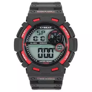 J-AXIS Мужская ACY14-BK (CYBEAT Цифровое Солнце Пламя) Круглые часы черные цифровые